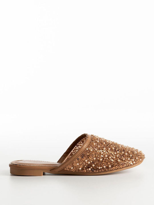 Flat Mules σε Καφέ Χρώμα