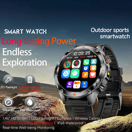 Smartwatch Microwear V65 Brown Silicone