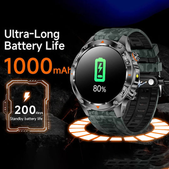 Smartwatch Microwear V65 Brown Silicone