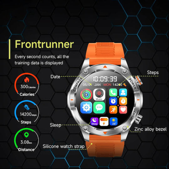Smartwatch Microwear V65 Brown Silicone