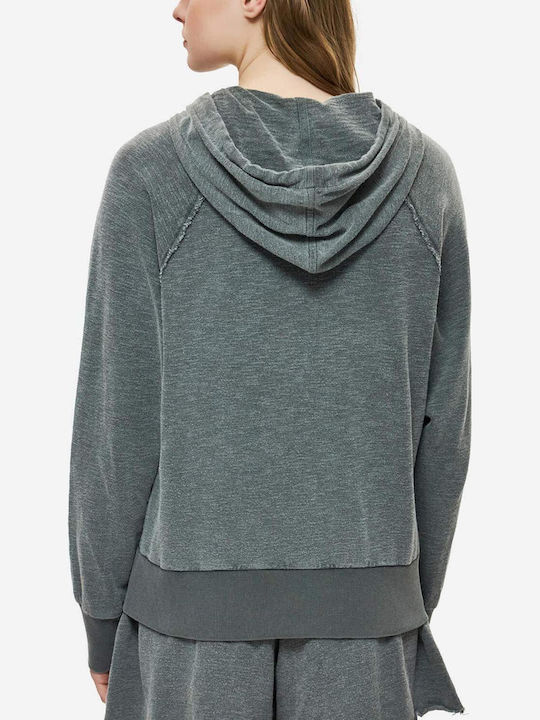 Dirty Laundry Ζακέτα Vintage Grey με Κουκούλα