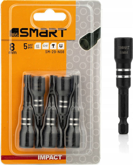 Smart Magnetic Impact Sockets 1/4" 8mm 5 Pcs