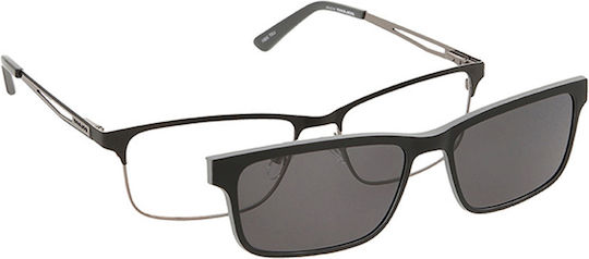 Solano Cl 10172a Männer Brillengestell Polarisiert Clip-On Metall Schwarz 56 Mm