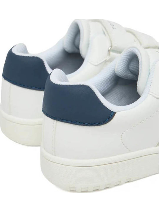 Kids Sneakers with Hoop & Loop Closure White