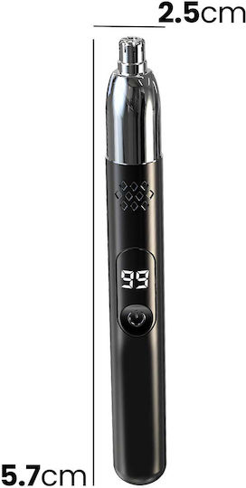 Avizar Compact Usb Rechargeable 3w Nose Hair Trimmer Digital Display Black