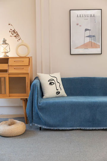 Mc Decor Σετ Ριχτάρια 2τμχ Chenille Μπλέ