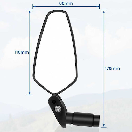 Bicycle Handlebar Mirror 360° Left & Right Black
