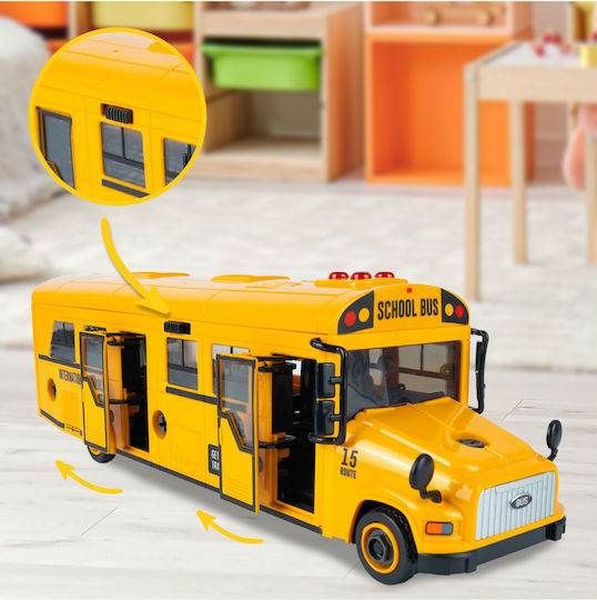 Interactive Bus Composed 48 Assembleable Pieces Sound Light Effects Doors Windows That Open Screwdriver Included 36.7 X 12 X 8.8 Cm School Bus