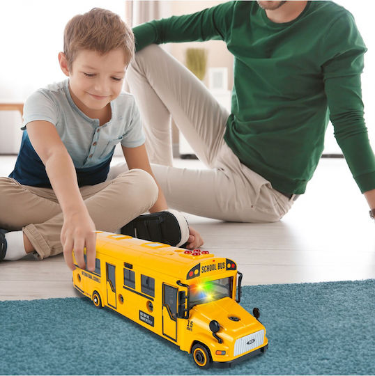 Interactive Bus Composed 48 Assembleable Pieces Sound Light Effects Doors Windows That Open Screwdriver Included 36.7 X 12 X 8.8 Cm School Bus