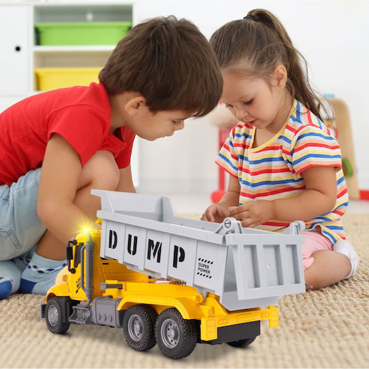 Interactive Dump Truck Children Realistic Design Movable Wheels Sound Light Effects Size 30 X 12.7 X 8.8 Cm