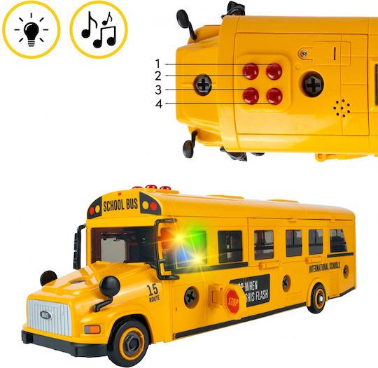 Interactive Bus Composed 48 Assembleable Pieces Sound Light Effects Doors Windows That Open Screwdriver Included 36.7 X 12 X 8.8 Cm School Bus