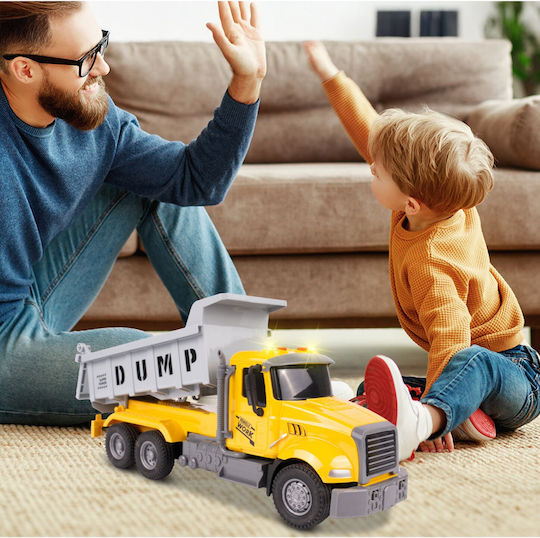Interactive Dump Truck Children Realistic Design Movable Wheels Sound Light Effects Size 30 X 12.7 X 8.8 Cm