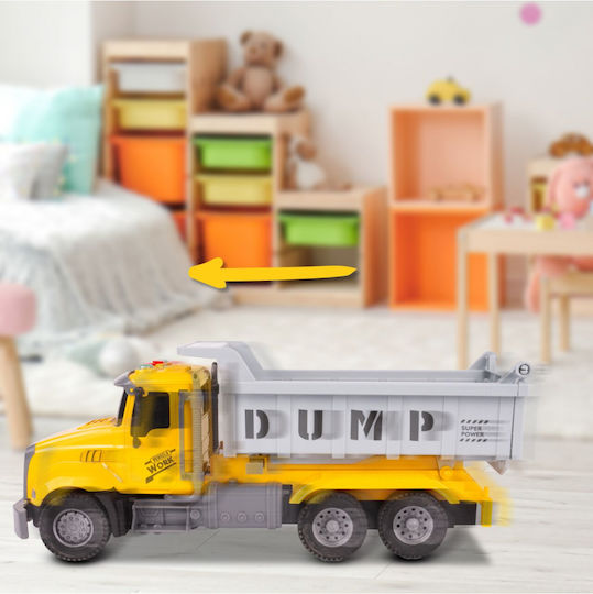 Interactive Dump Truck Children Realistic Design Movable Wheels Sound Light Effects Size 30 X 12.7 X 8.8 Cm