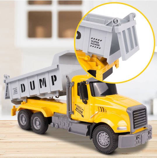 Interactive Dump Truck Children Realistic Design Movable Wheels Sound Light Effects Size 30 X 12.7 X 8.8 Cm