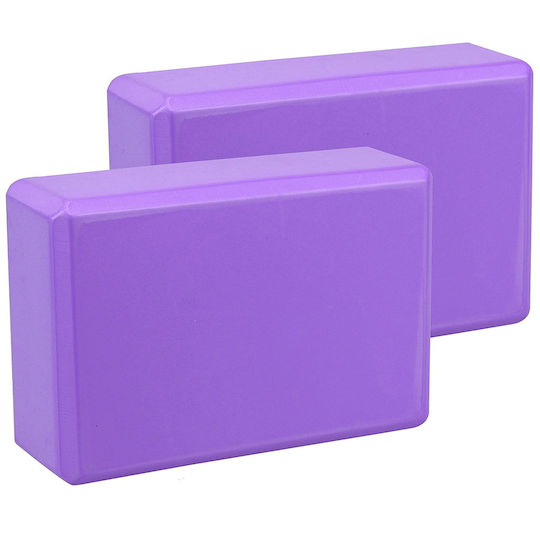 Set 2 Basic Yogablock Τουβλάκι Γιόγκα Λιλά Διαστάσεις 23 X 15 X 7.5 Cm Βάρος 135 G 2 Stücke