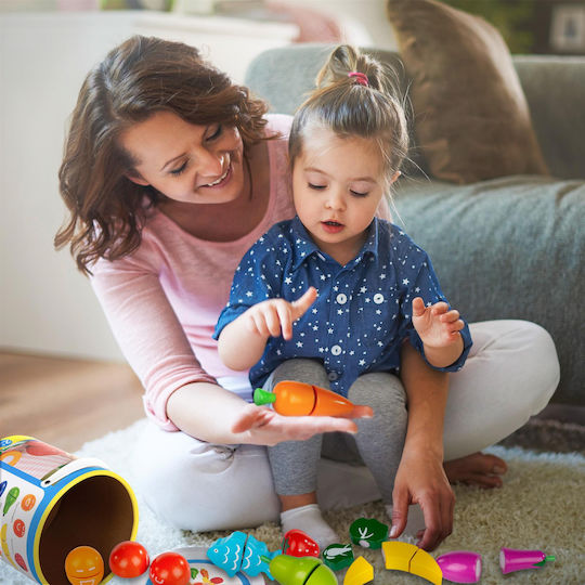 Kinderplay Joc cu fructe și legume din lemn 14buc
