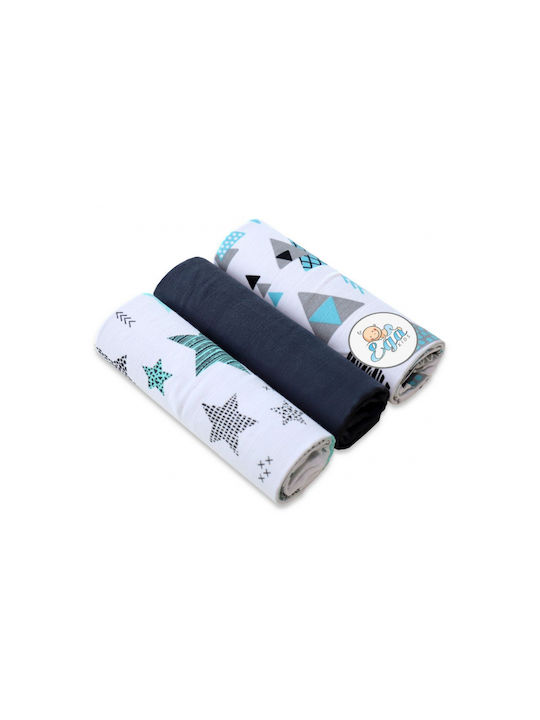 Ega Cotton Changing Pads Blue 60x80cm. 3pcs