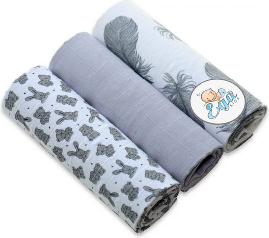 Ega Cotton Changing Pads Gray 60x80cm. 3pcs