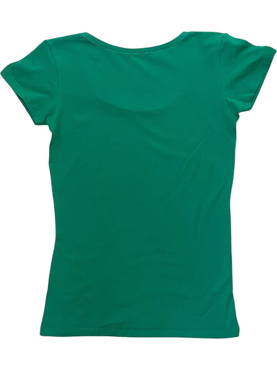 Kurzärmelig Grün Damen T-Shirt
