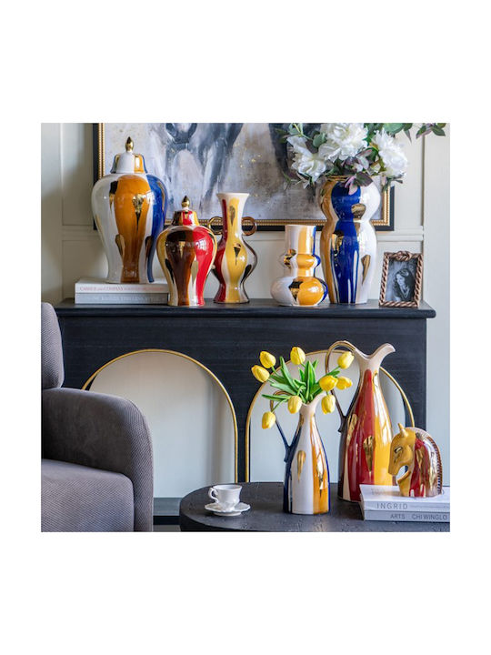 Artekko Ekko Decorative Ceramic Vase Multicolored 20x20x41.3 cm
