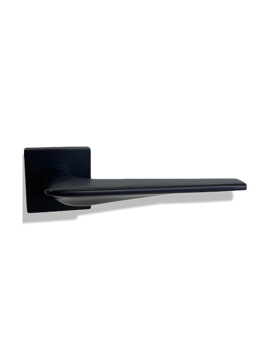 Deco Ceramica Buton Ușa din Mijloc Rosette Pereche cu Mâner Negru Mat