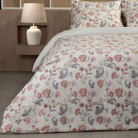 Sunshine Παπλωματοθήκη Βαμβακερή Διπλή 200x250 Cotton Feelings 2068 Ecru
