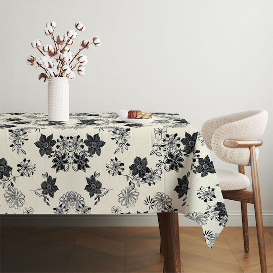Hermia Tischtuch Ecru-black 140x180cm