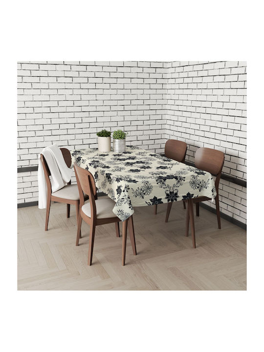 Hermia Tablecloth Ecru-black 140x220cm