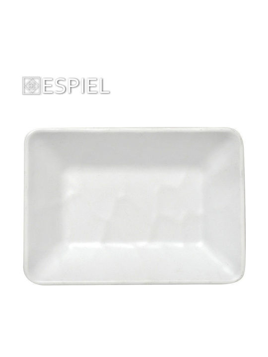 Espiel Wavy Matte Platou de Servire Pătrat Melamină Albă 17x12.5buc 1buc