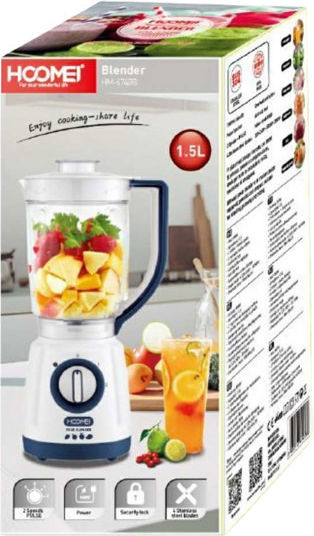 Hoomei Blender with Glass Jug 1.5 lt 800W White