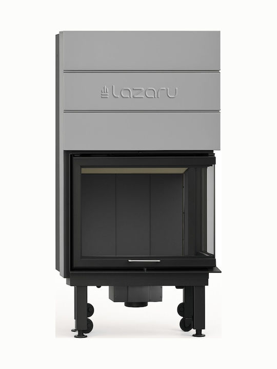 Lazaru e-CORNER 70/51 Ενεργειακό Τζάκι Ξύλου Αερόθερμο 11kW Δεξιά Γωνία με Συρόμενη Ανοιγόμενη Πόρτα με Kit Βεντιλατέρ