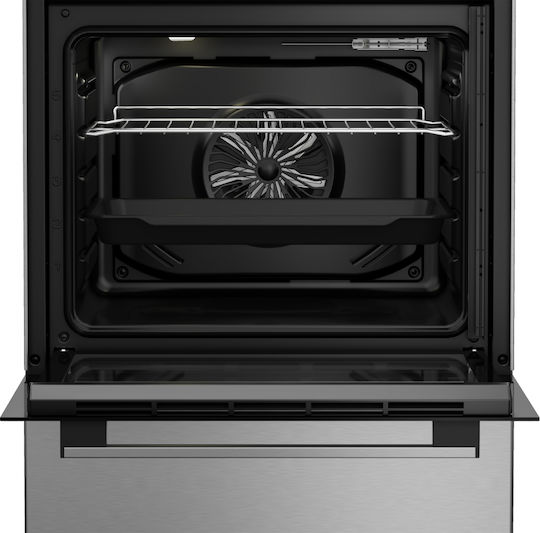 Indesit Κουζίνα 66lt με Κεραμικές Εστίες Π60εκ. Inox