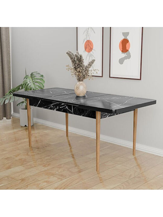 SteweHome Esszimmermöbel-Set Schwarz Marmoriertes Design Offene Grau Stühle
