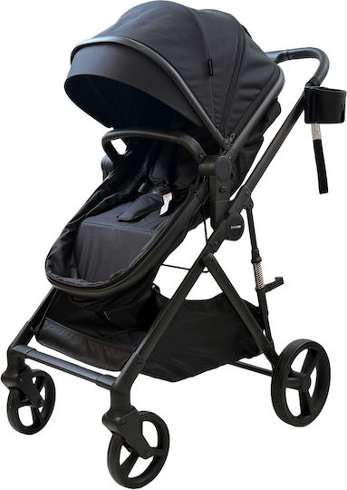 ForAll Fun Baby Star Adjustable 3 in 1 Baby Stroller Suitable for Newborn Black
