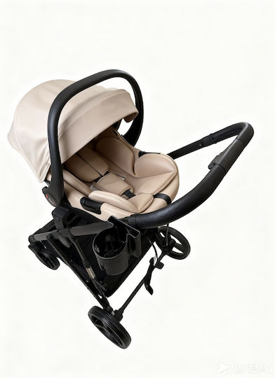 ForAll Fun Baby Star Verstellbar 3 in 1 Baby Kinderwagen Geeignet für Neugeborene Beige