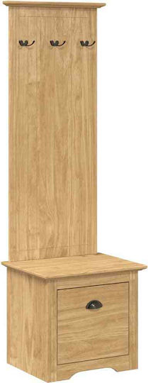Eingangsmöbel mit Schrank Honey Brown 50x40x156.7cm