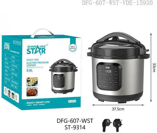Winning Star Multi-Function Cooker 8lt 1300W Silver