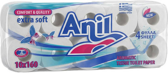 Anil Χαρτί Υγείας 10 Ρολά 4 Φύλλων (160gr/Ρολό)