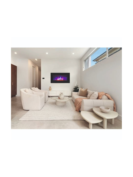 Hitense L.e.d Wall Mounted Electric Fireplace 2000W 73x11.4cm Black