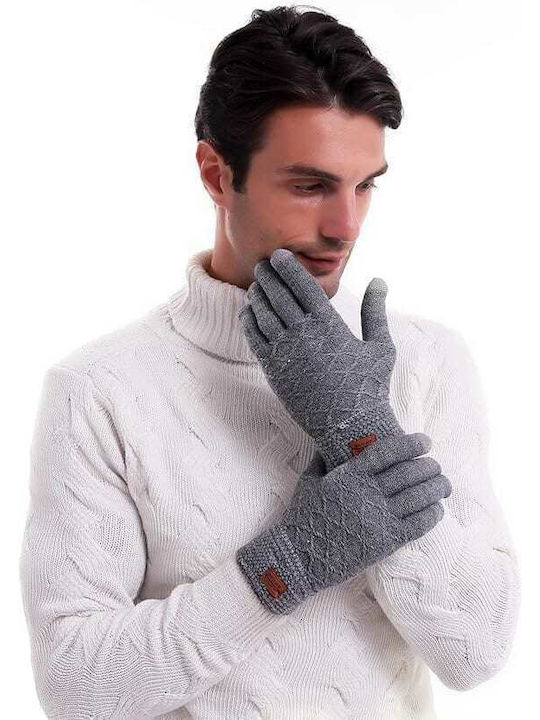 Unisex Knitted Touch Gloves Gray Screen