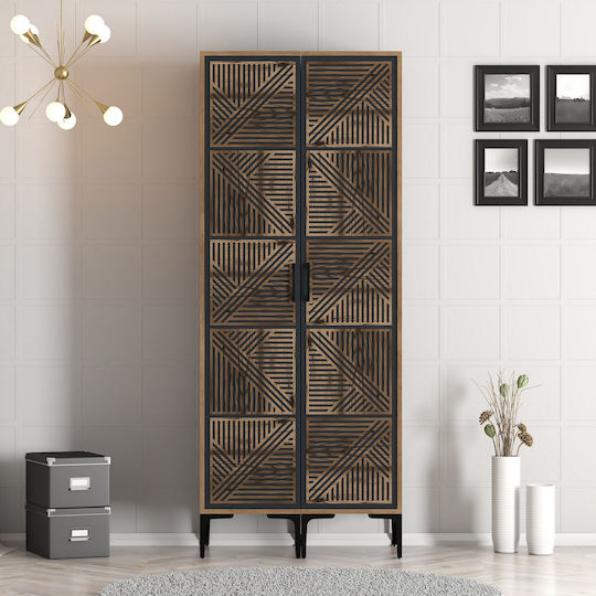 SteweHome Kleiderschrank Doppeltür Pp Lidya Anthrazit 80x47x210cm