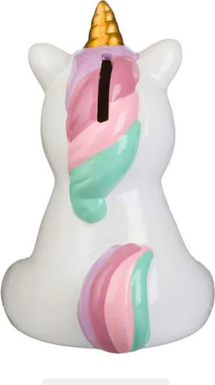 Ceramic Unicorn Money Box 12x12x19cm Slot Plug