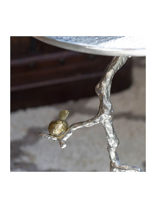 Round Side Table Branch Metal Silver / Gold Details M43xL43xH71cm