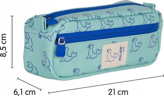 Milan Pencil Case with 2 Compartments Green