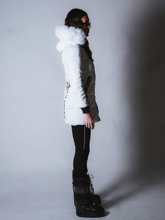 Lungă Jachetă de femei Puffer Waterproof White