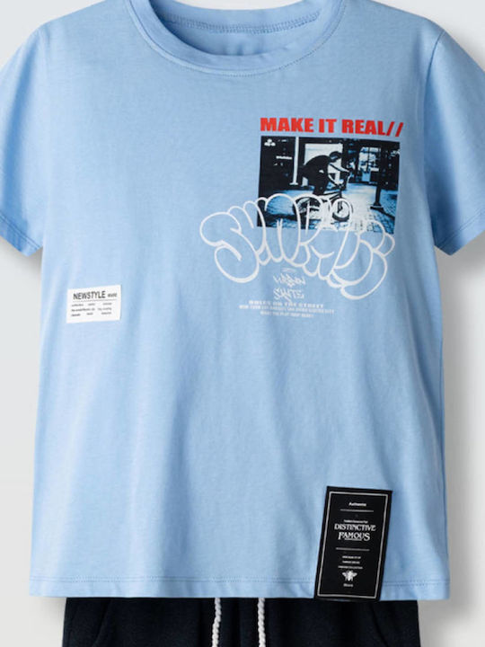 Kinder-Set mit Shorts Sommer 2Stück Sky Blue