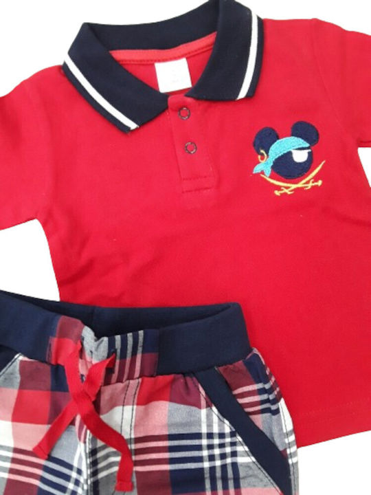 Kids' Set with Shorts Summer 3pcs Red
