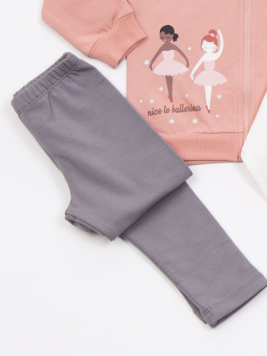 Kids' Set with Leggings Winter 3pcs Pink