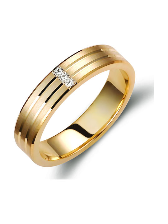 Valauro – Eheringe Gold 9κ Lineares Design & Zirkon