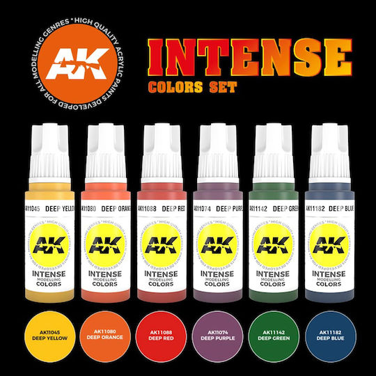 AK Interactive Model Making Paint Set in Yellow color 17ml 6pcs